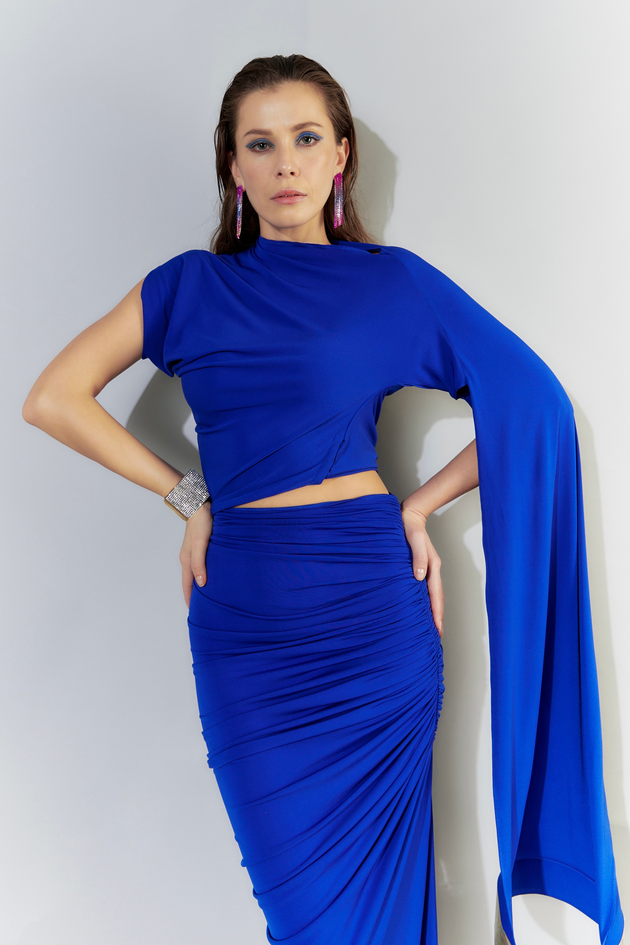 Electric Blue Two-Piece Gown