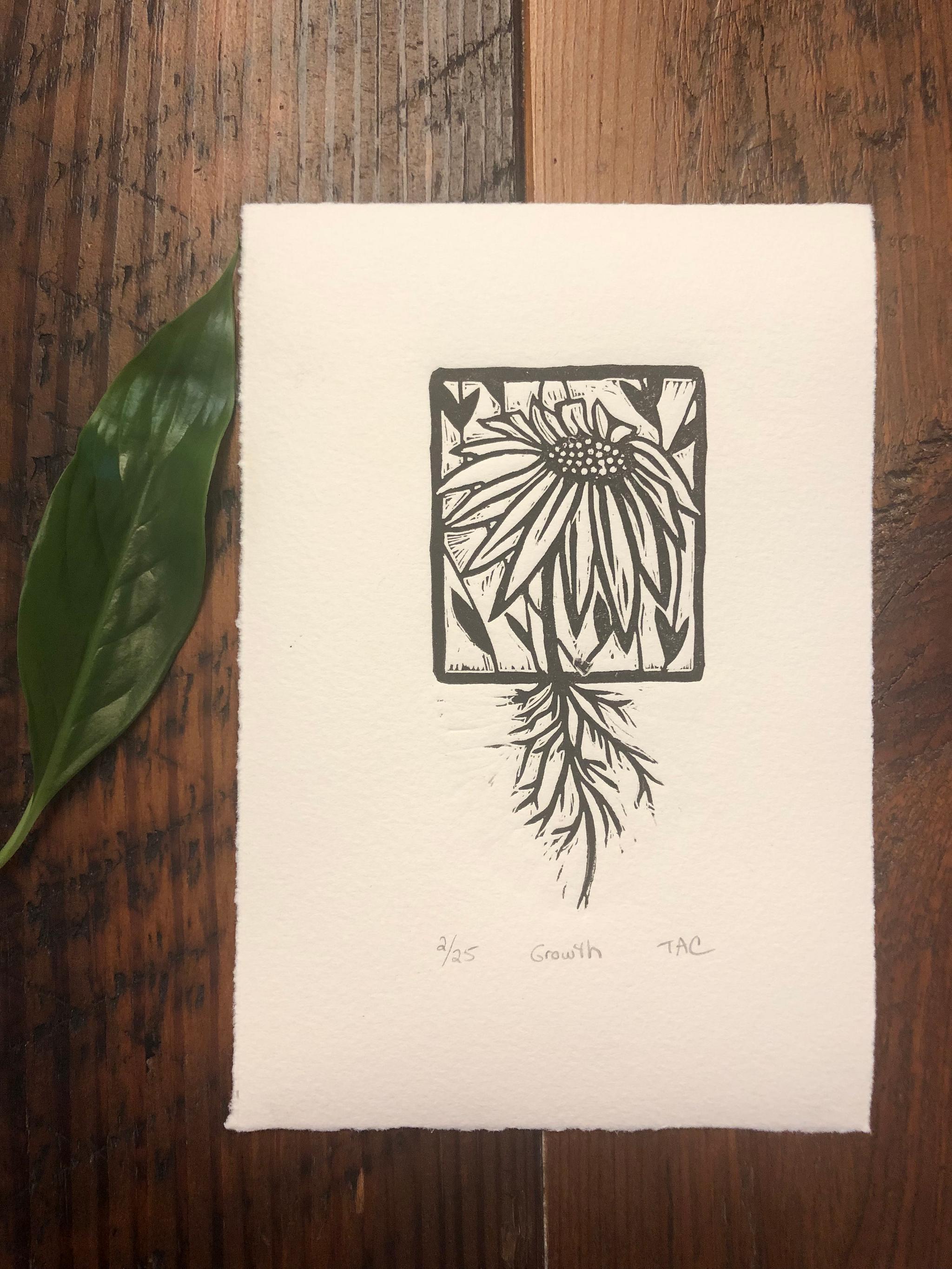 Growth Linoleum Print