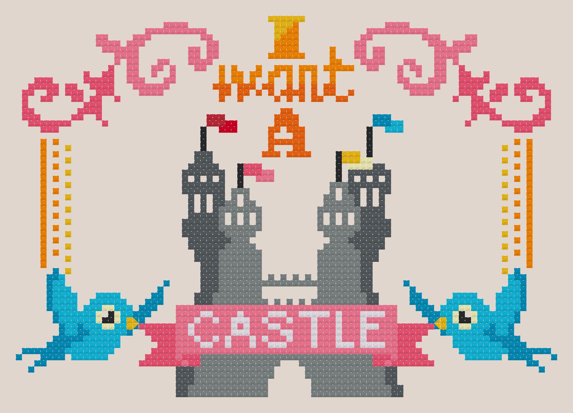 I Want a Castle - Cross Stitch Pattern