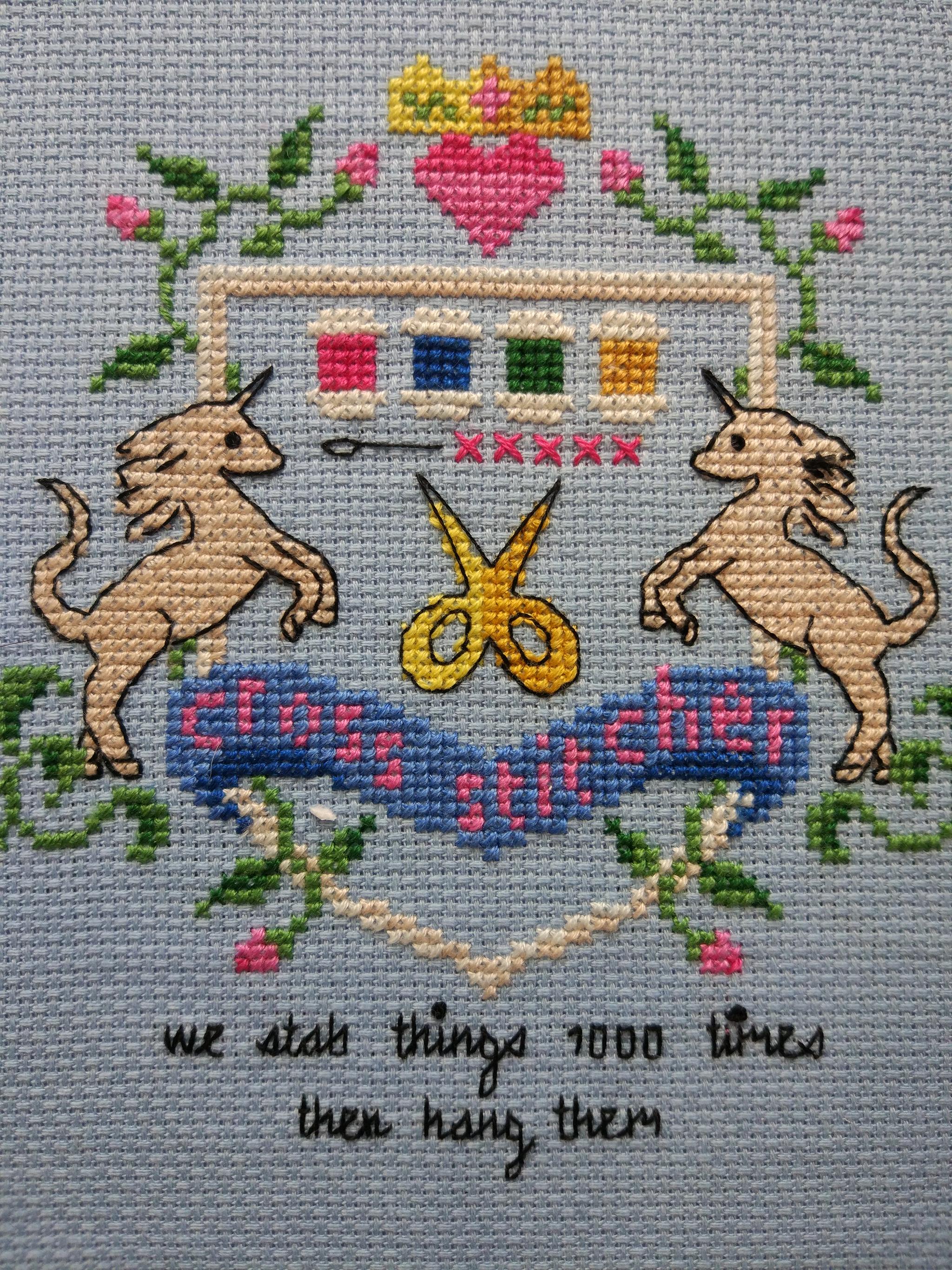 Cross Stitcher Coat of Arms -  Cute Cross Stitch Pattern