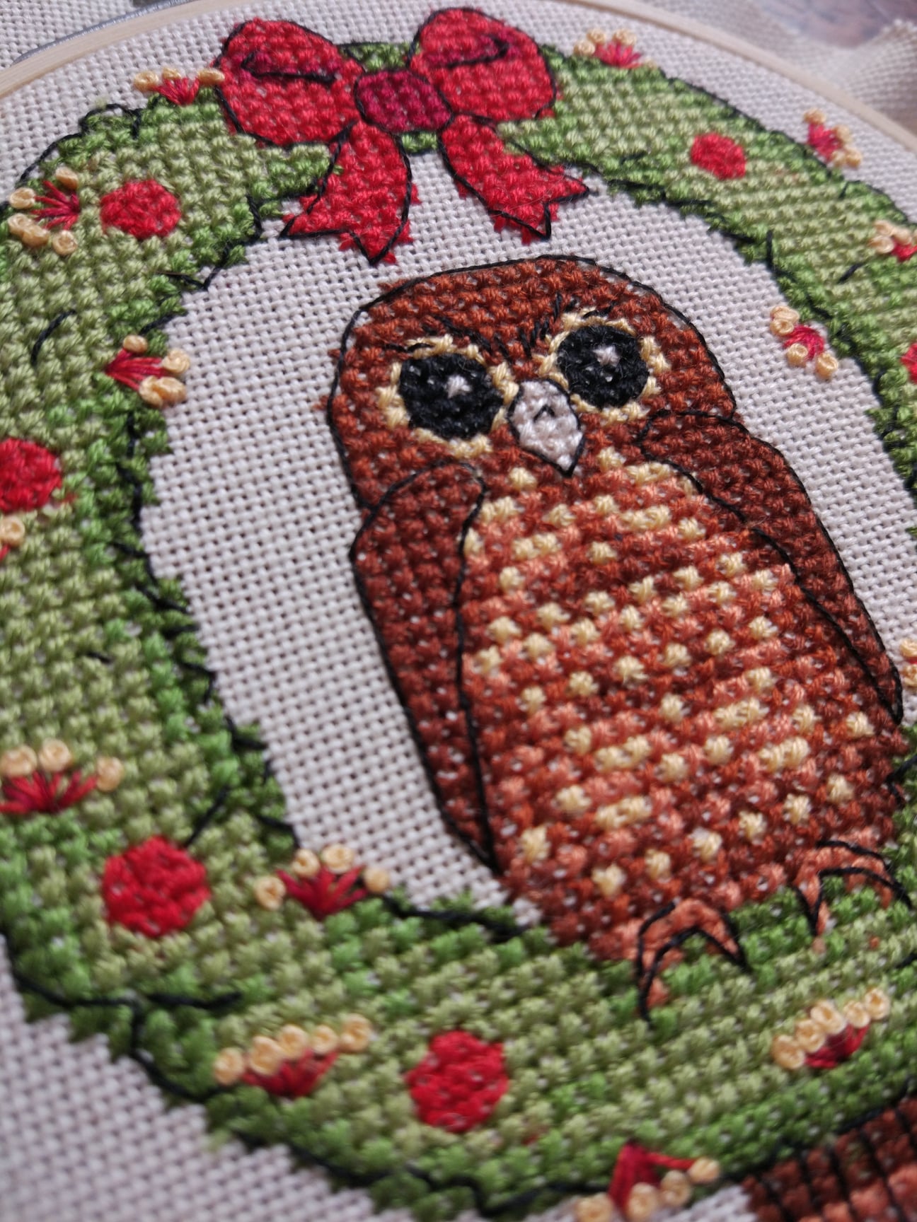 Morepork Owl - New Zealand Christmas Cross Stitch Pattern