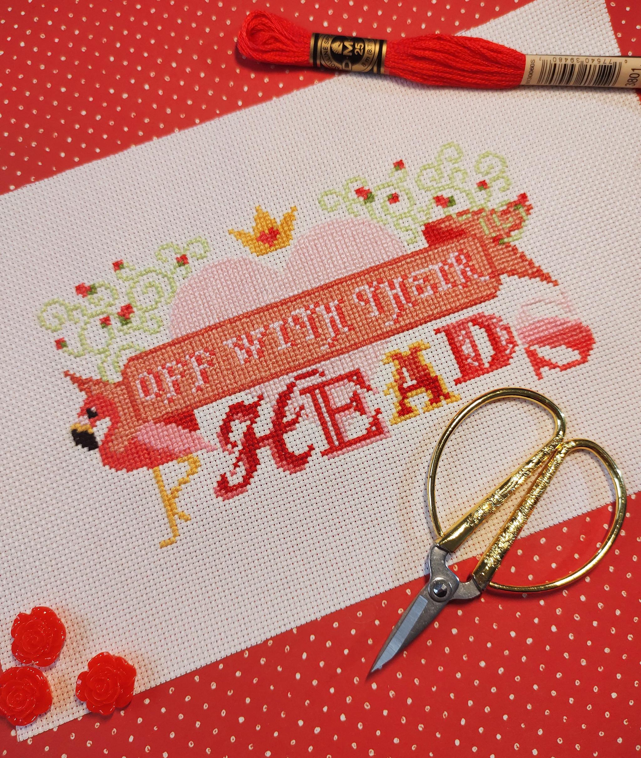 Off with their Heads - Queen of Hearts Cross Stitch Pattern
