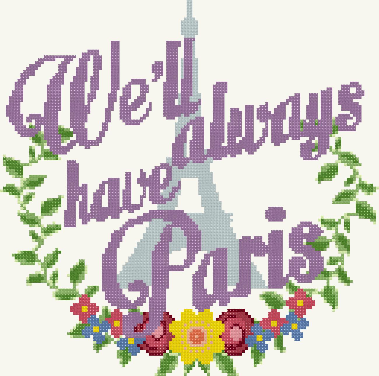 We'll Always Have Paris - Cute Cross Stitch Pattern