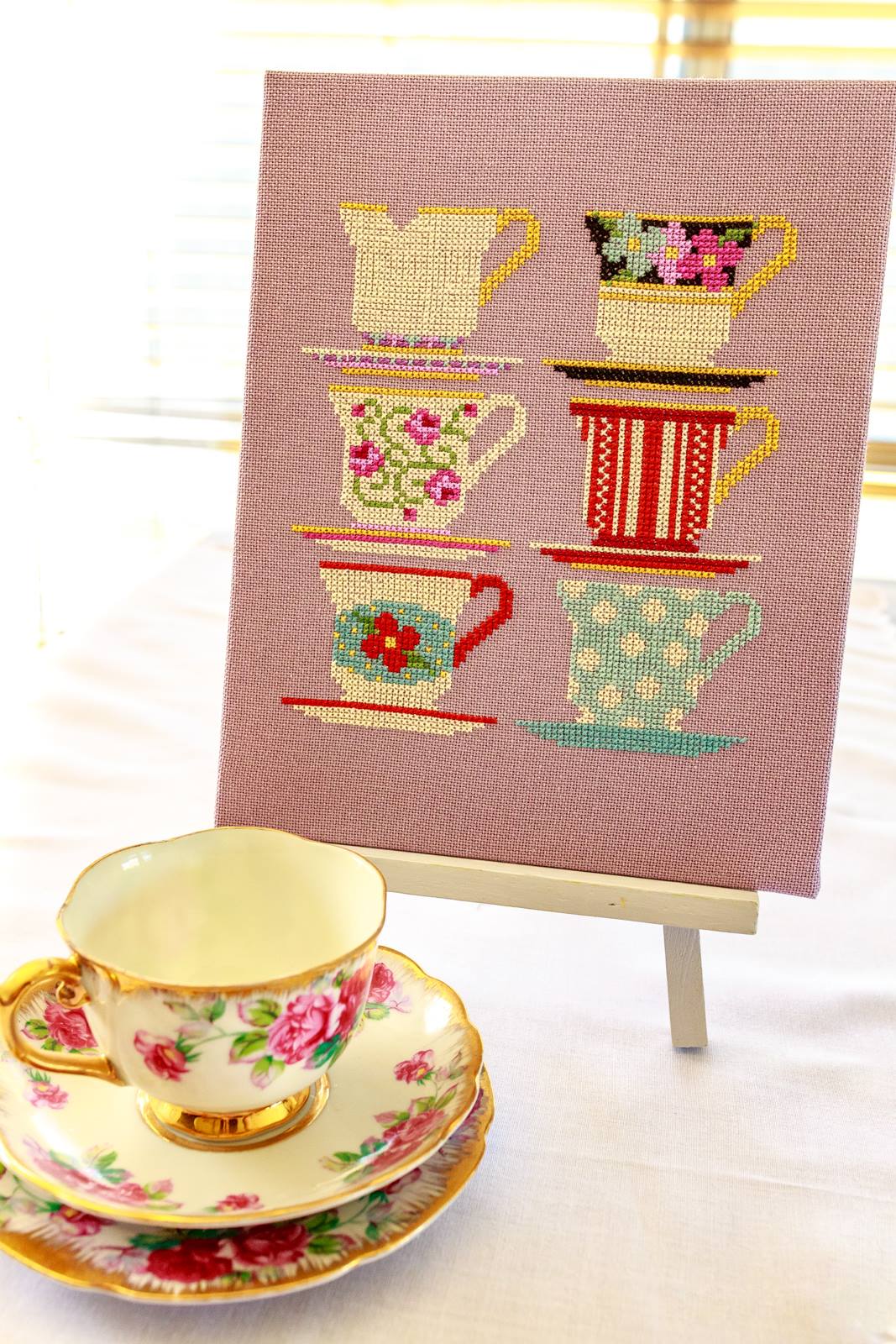 Tea Cups - Cute Cross Stitch Pattern