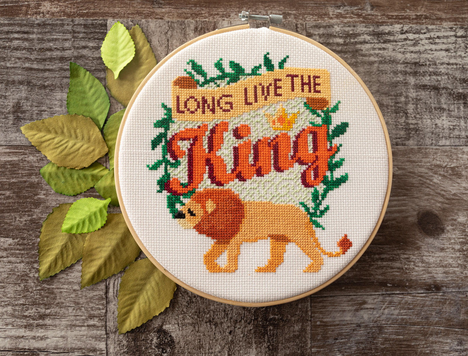 Long Live the King - Lion Cross Stitch Pattern