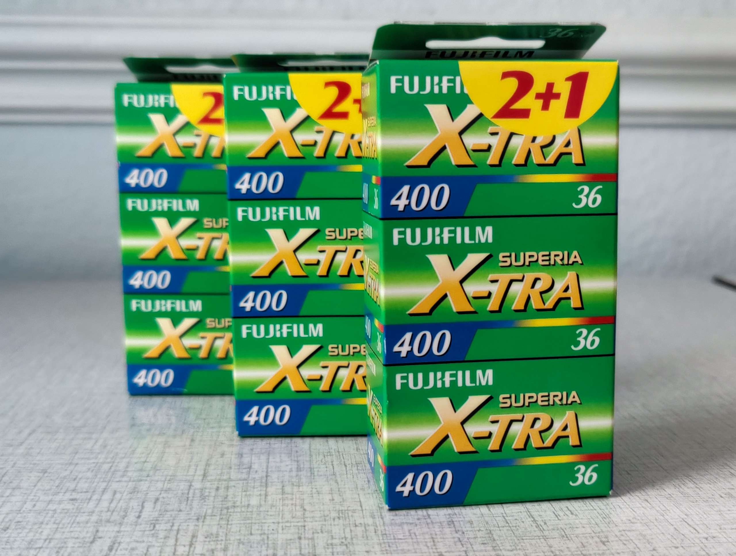 Box of 3x of Fujicolor X-tra 400 /36 unexposed vintage