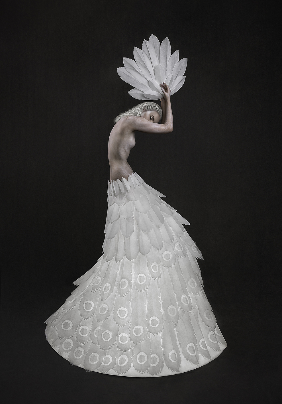 White Peacock Dress