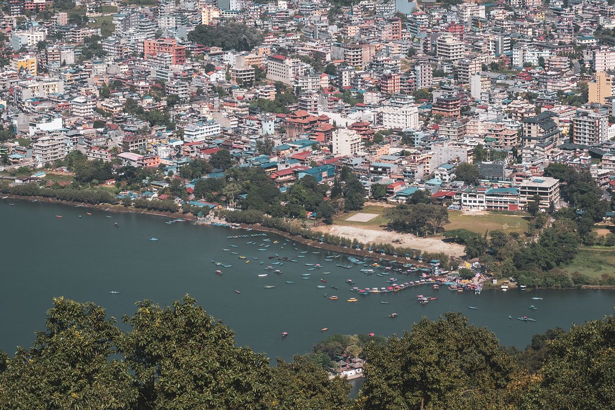 Pokhara Lakeside Aerial View