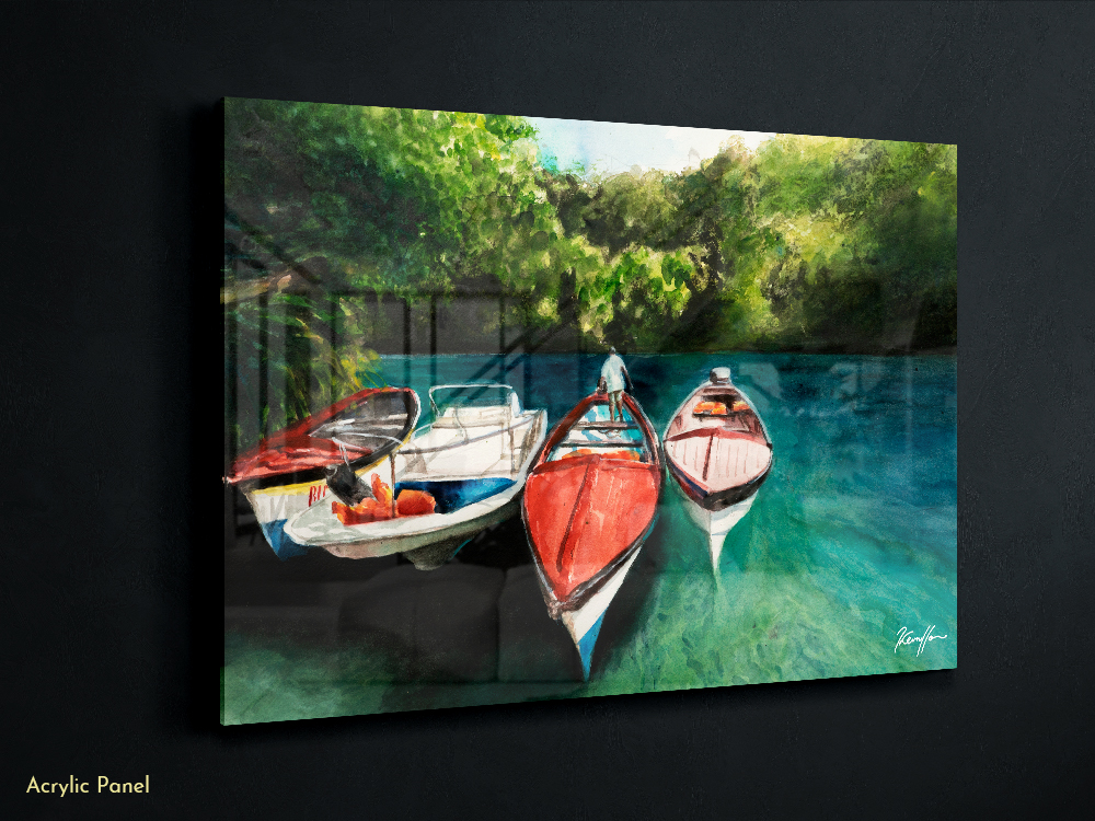 4 Boats acrylic and dibond panel prints
