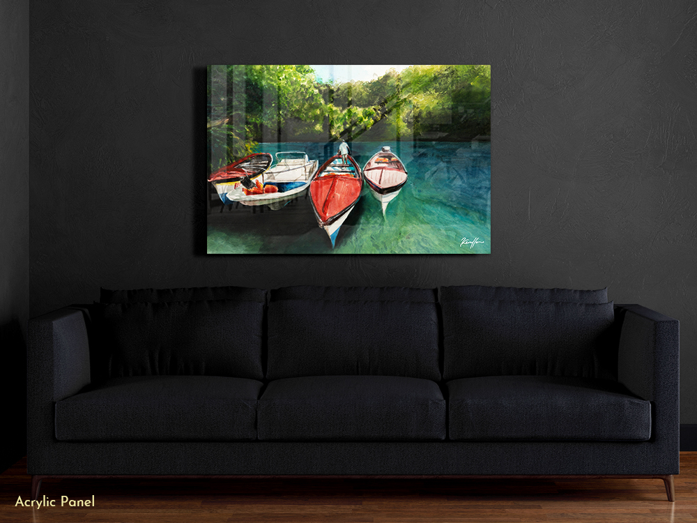 4 Boats acrylic and dibond panel prints