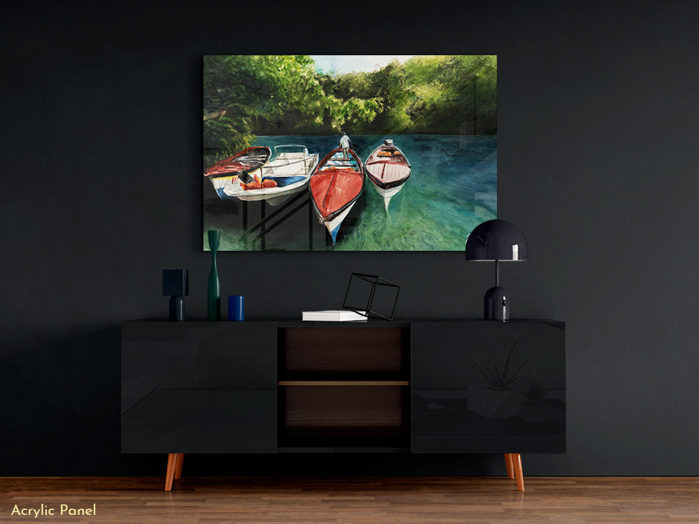 4 Boats acrylic and dibond panel prints