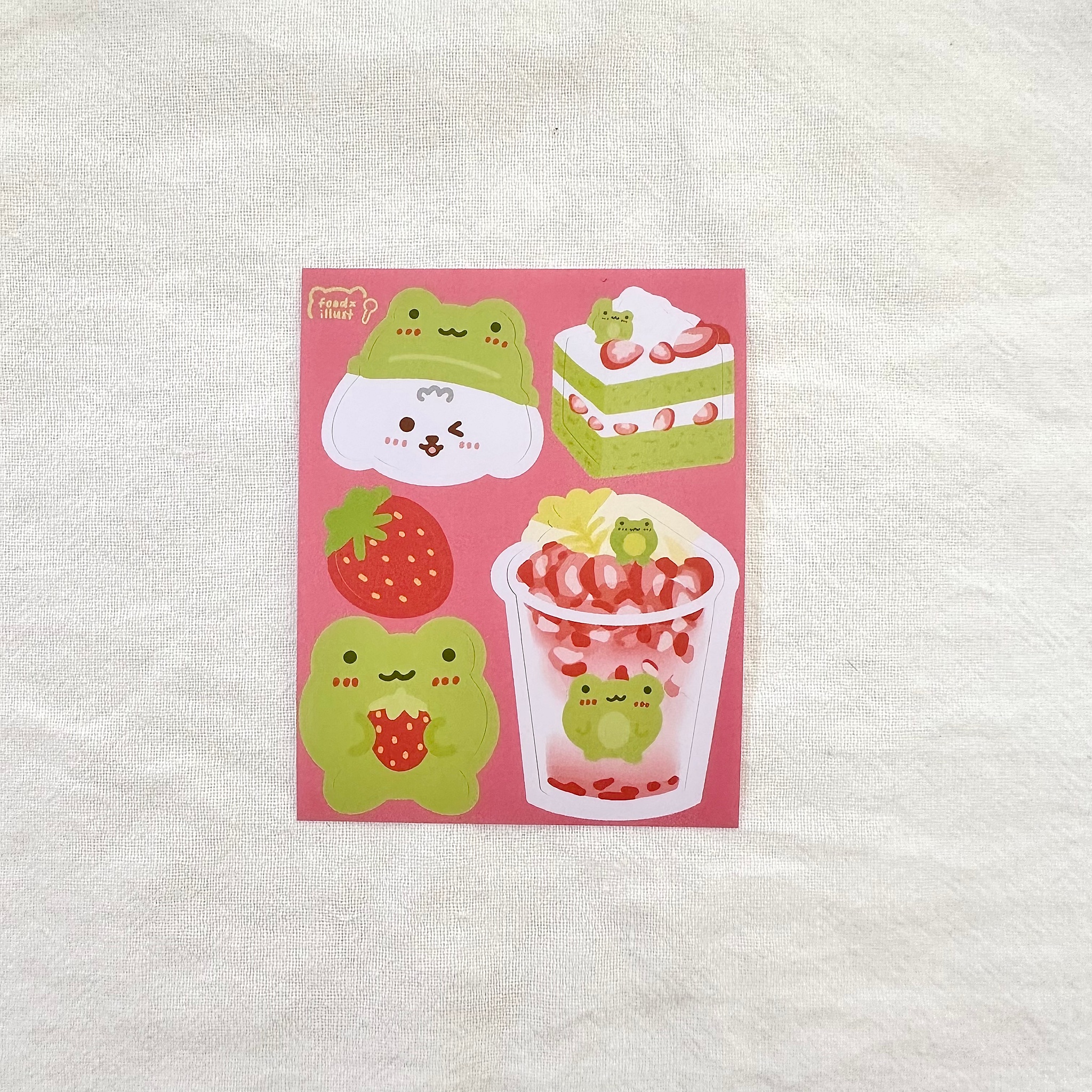 Matte Frog Strawberry Mini Sticker Sheet