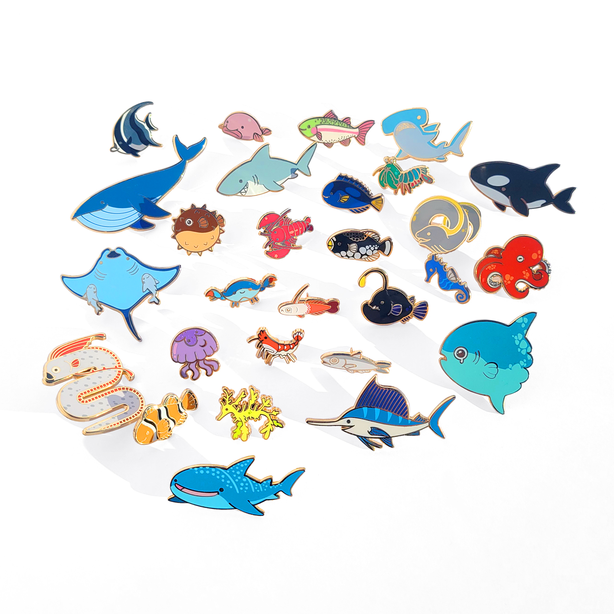 ocean friend hard enamel pins