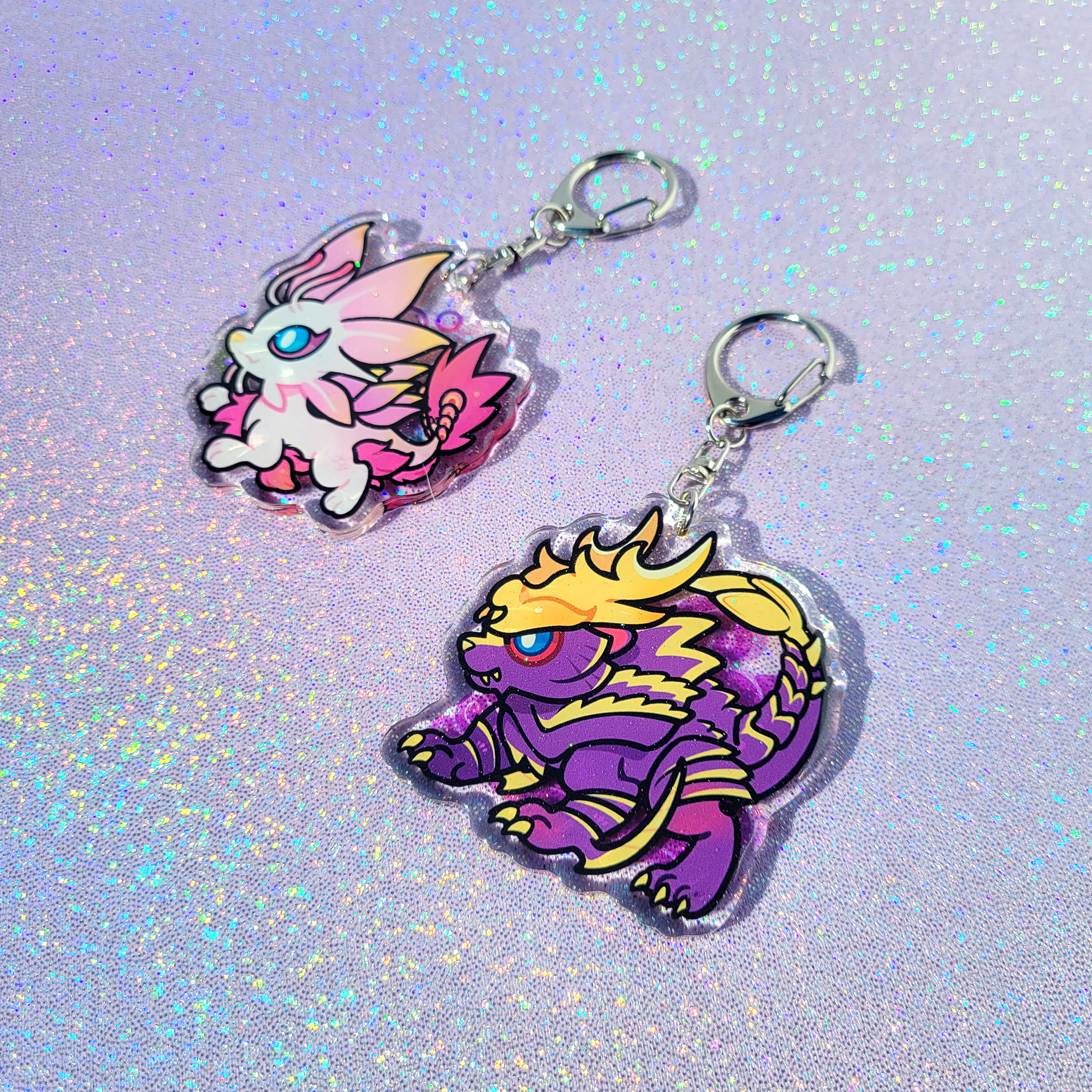 monster hunter glitter acrylic keychain