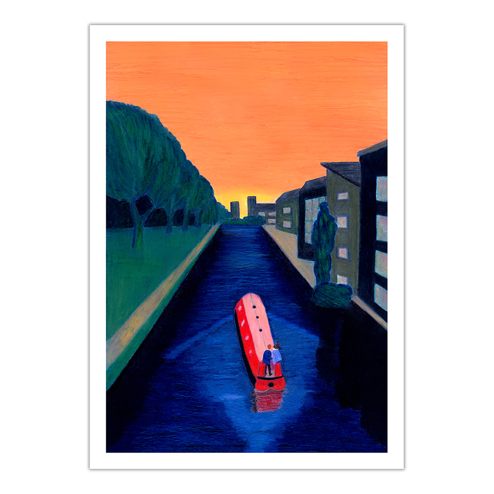 House boat on Regent's Canal (A4 giclée print)