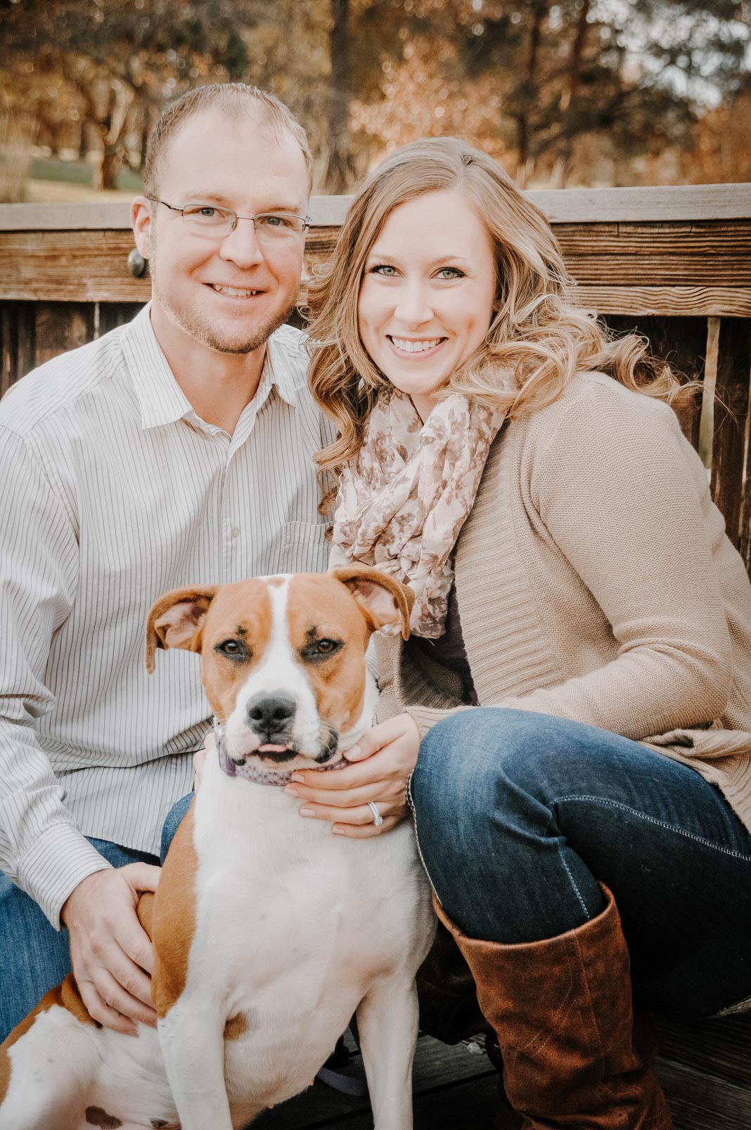 Couple with their dog for engagement photos, engagement photography, Loose Park engagement photography, Barbara Danielle Photography