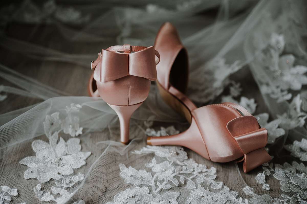 Wedding Shoes on Lace Barbara Danielle Photography