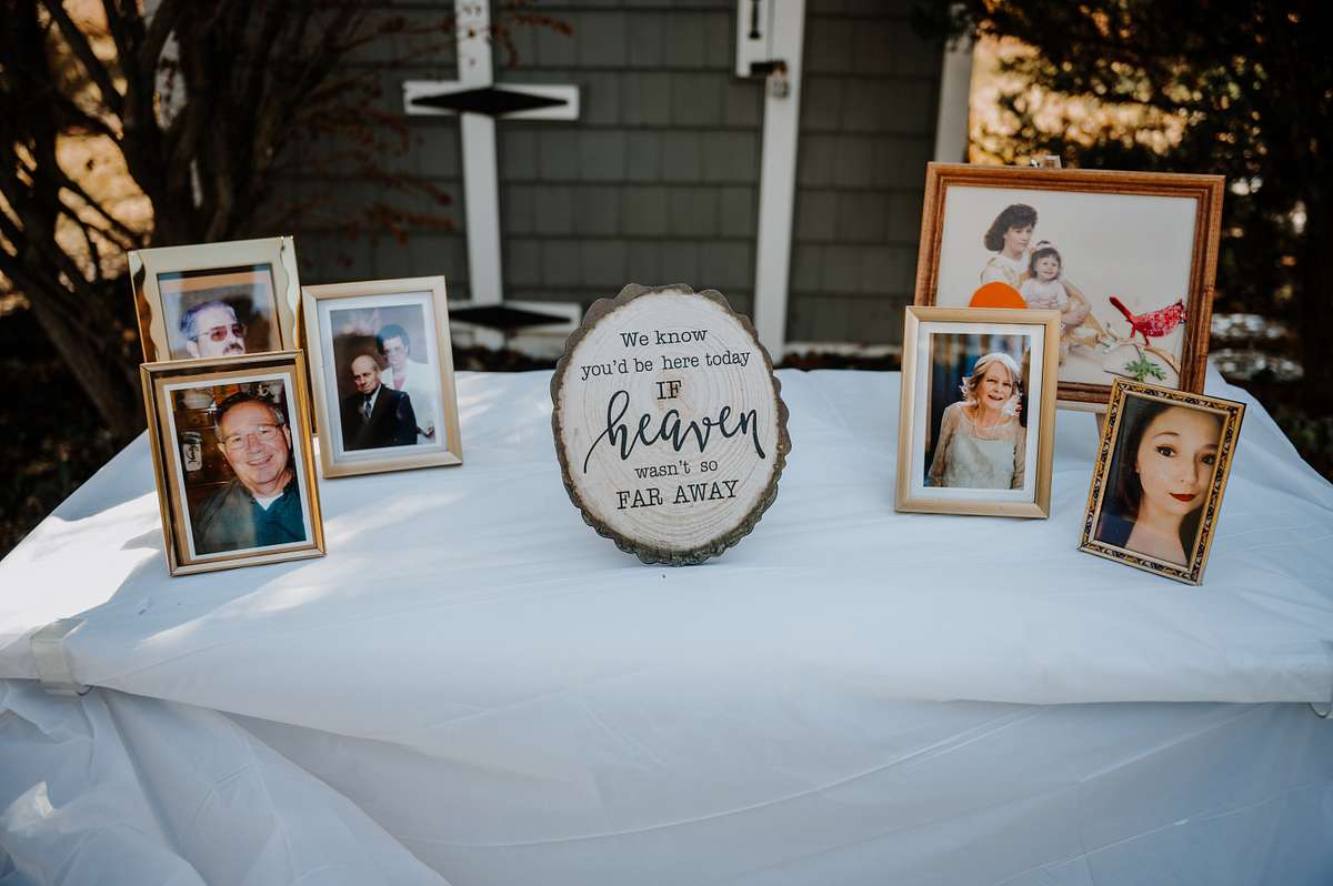 Memory Table at a Wedding Reception