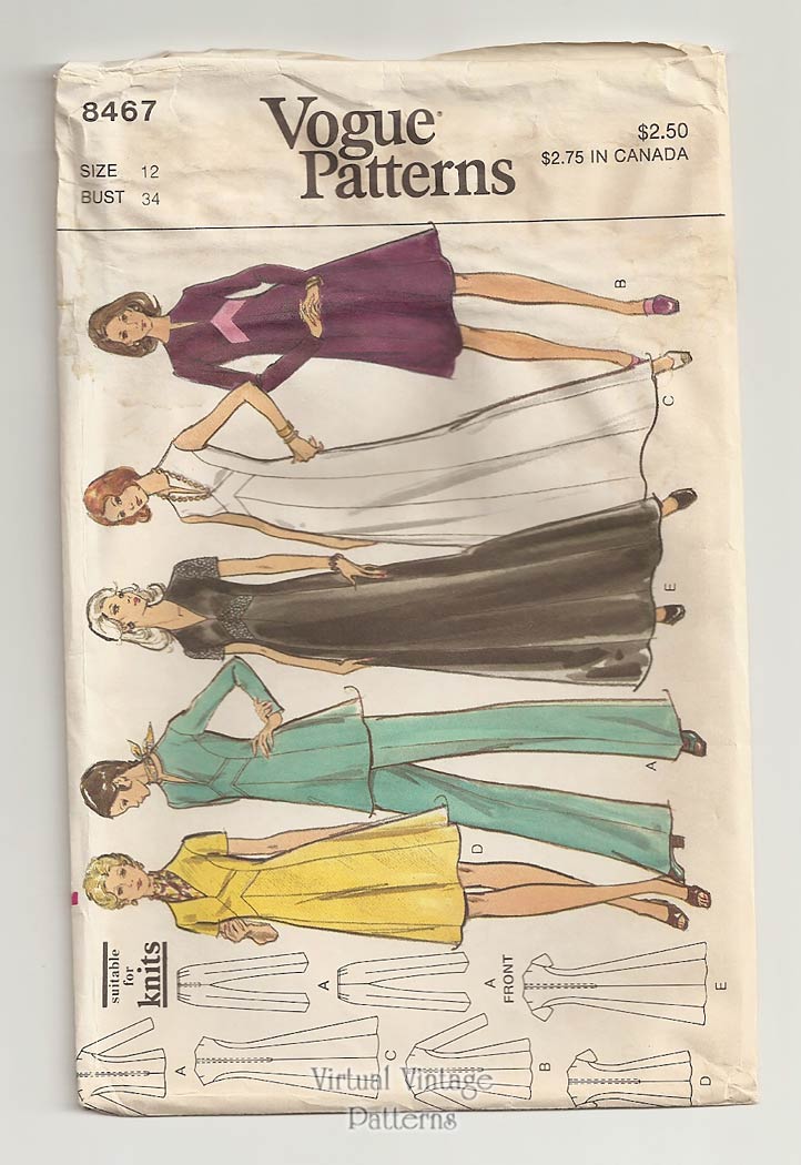 Vintage Vogue Pattern 8467, Dress, Tunic and Pants, Bust 34, Uncut
