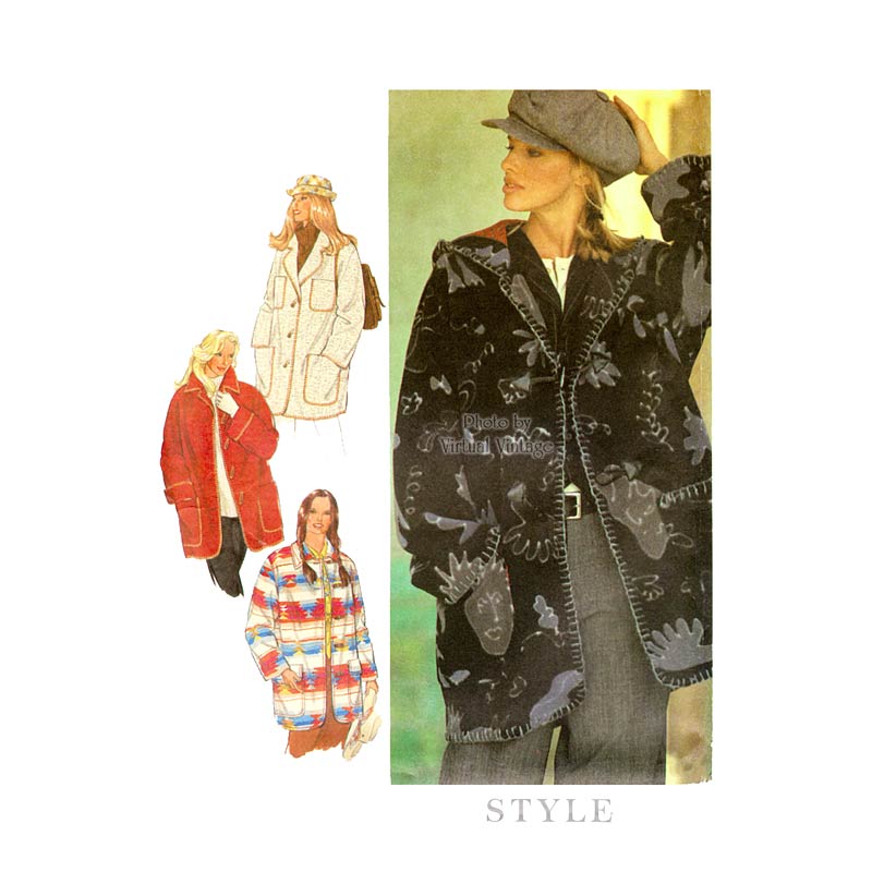 Womens Fleece Jacket Pattern, Style 2489, Sizes S M L XL