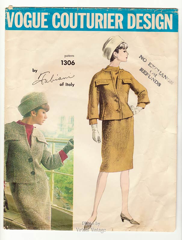 Fabiani Vogue Couturier 1306, Womens Blouse & Suit Vintage Sewing Pattern