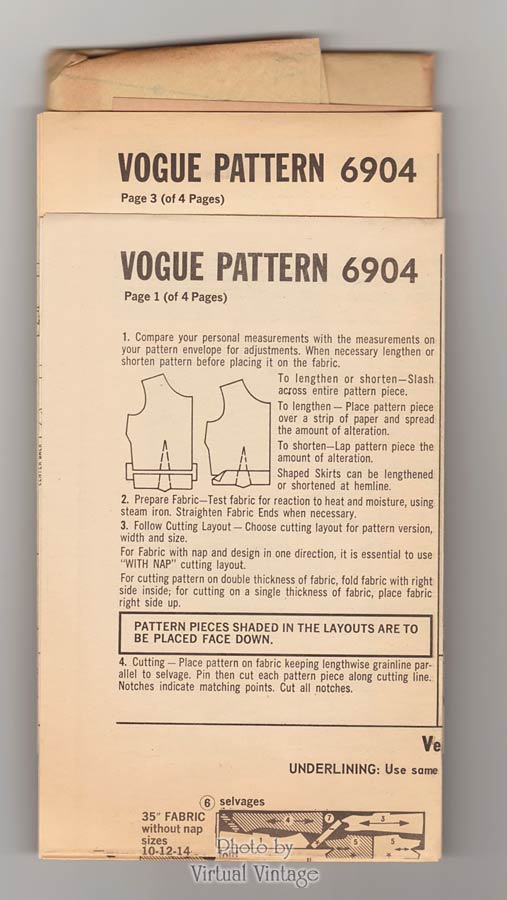 1960s Vogue Special Design 6904, A Line Dress & Coat Patterns, Bust 34