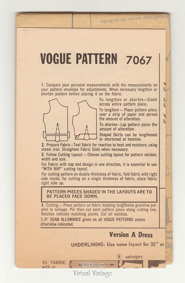 1960s Mod A Line Dress Pattern, Vogue 7067, Vintage Sewing Patterns Bust 34 Uncut
