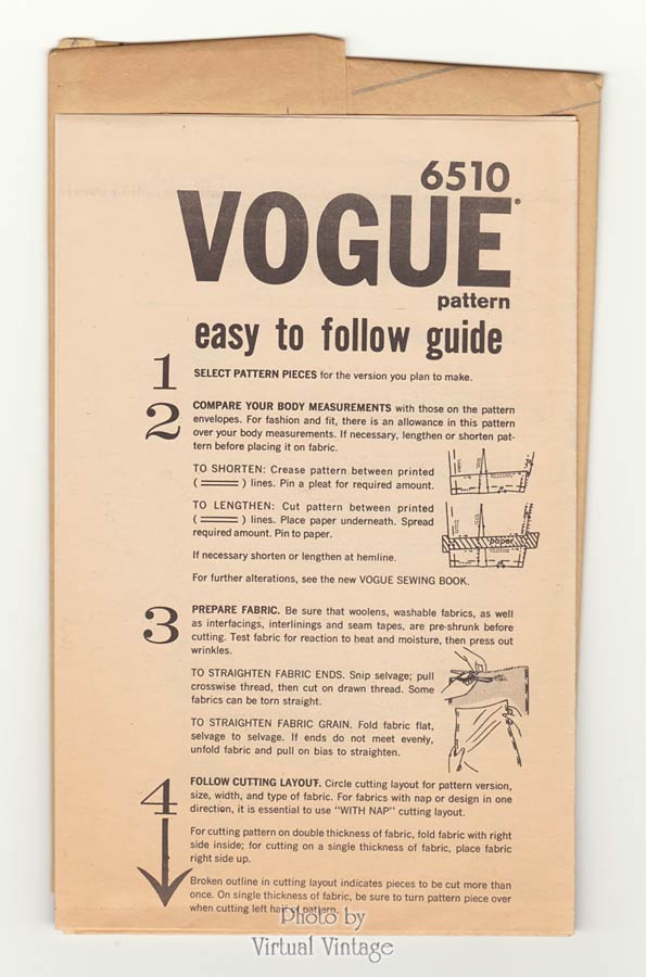 Vogue 6510, 60s Sleeveless Dress Pattern with Bow, Bust 34, Uncut