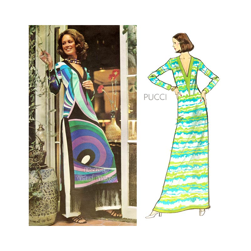 1970s Pucci Dress Pattern, Vogue Couturier 2713, Bust 36