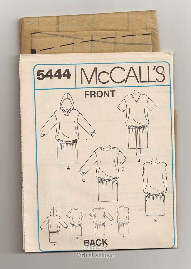 Stretch Knit Dress Pattern, McCalls 5444, Easy Sewing Patterns, Size 14 16, Uncut