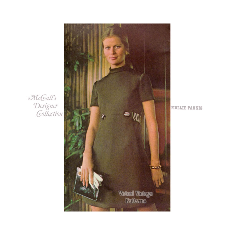 Mollie Parnis Vintage Dress Sewing Pattern, McCalls 1092, Bust 34, Uncut
