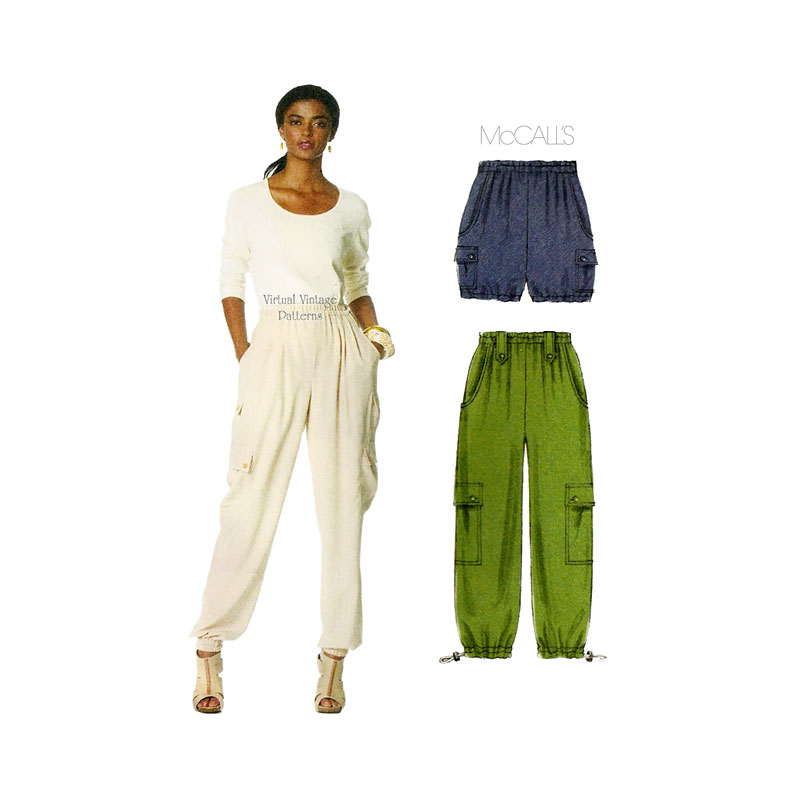 Womens Cargo Pants Pattern, McCalls 6291, Shorts & Pants, Size L XL XXL, Uncut