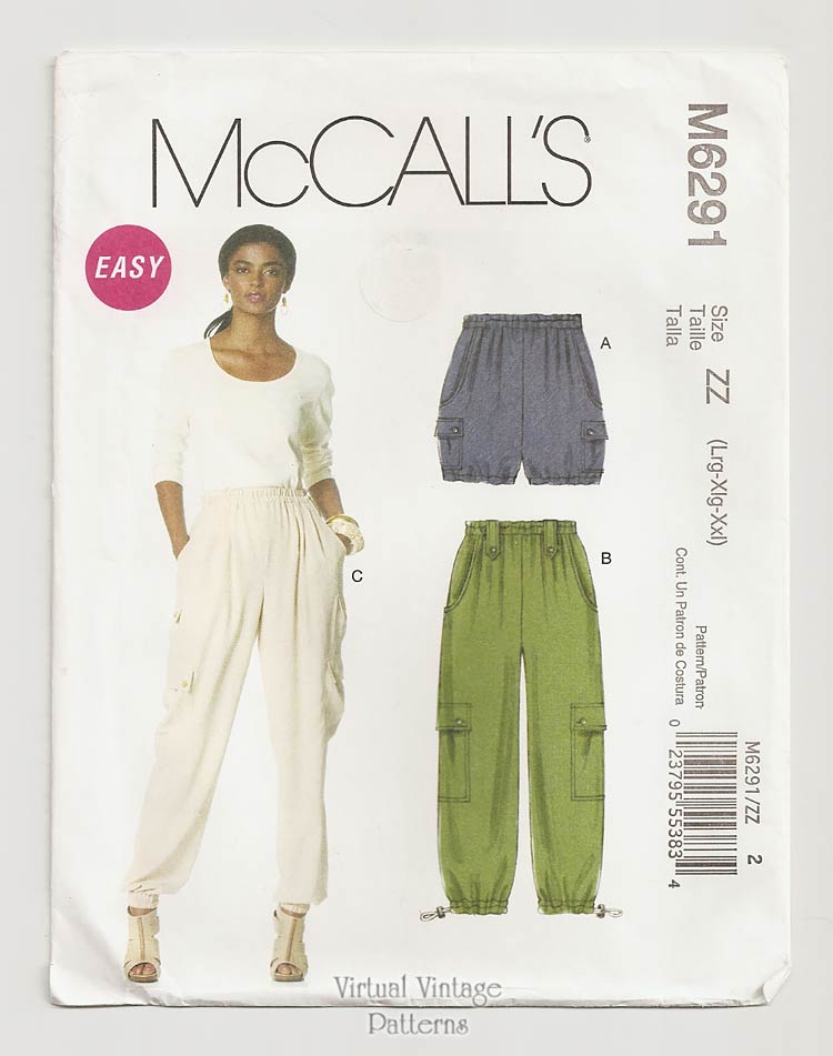 Womens Cargo Pants Pattern, McCalls 6291 | Virtual Vintage