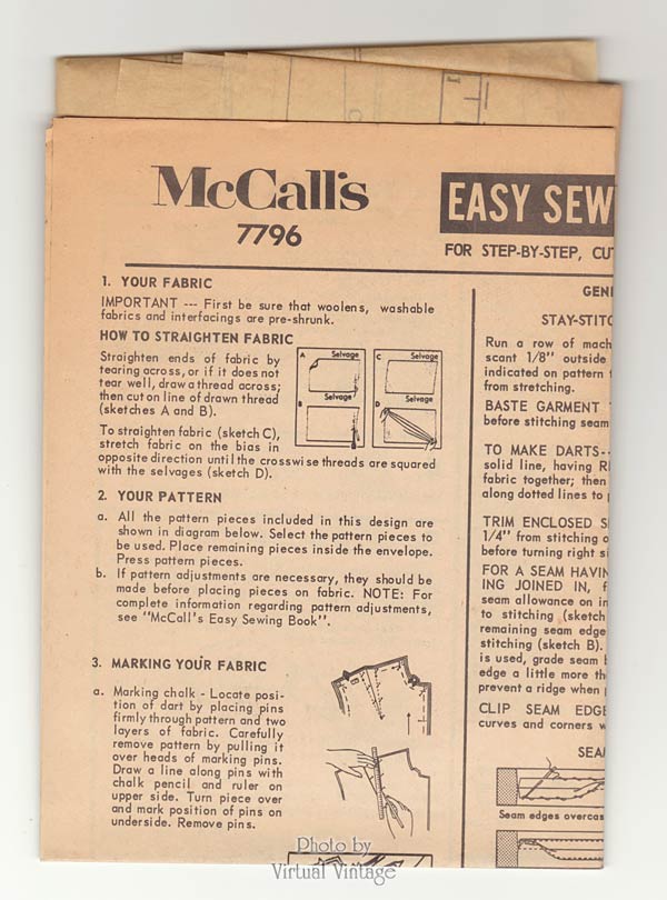 1960s Bathing Suit Pattern McCalls 7796, 2-Pc Swimsuit, Cover Up & Shift Dress Bust 34 Uncut