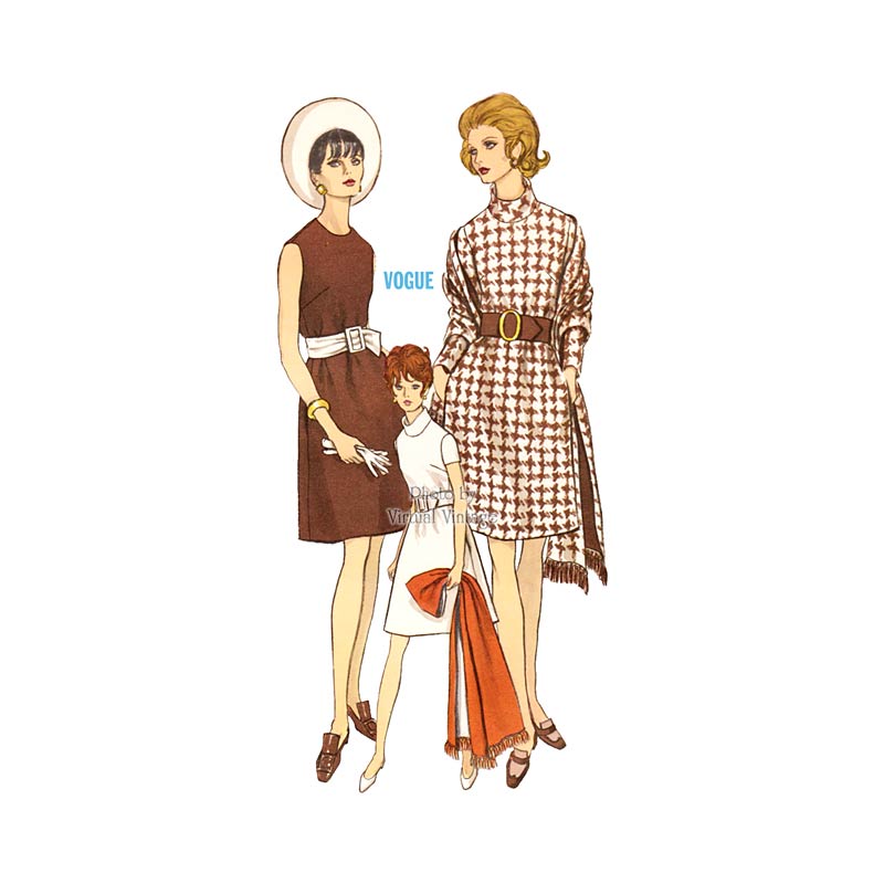 Vintage Dress Sewing Pattern, Vogue 7439, Easy A Line Dress, Bust 36
