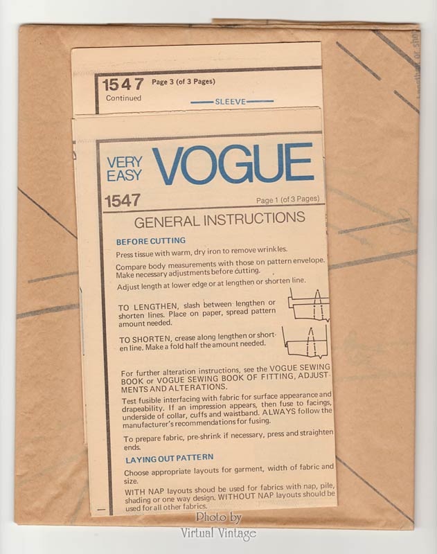 Vogue 1547, Diane Von Furstenberg Dress Pattern, Bust 34 Vintage Sewing Patterns