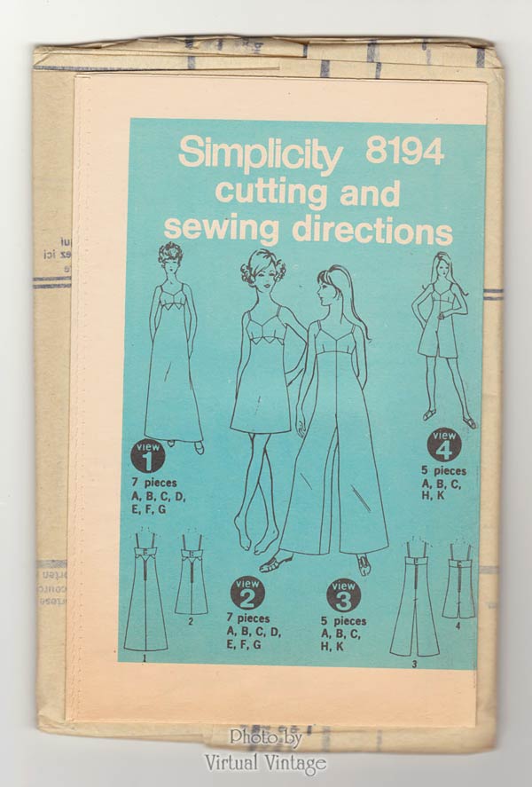 Simplicity 8194, 1960s Sleeveless Jumpsuit, Mini or Maxi Dress Patterns, Bust 38, Uncut