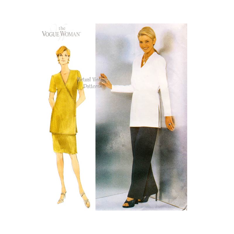 Easy Sewing Womens Clothing Pattern, Vogue 9859, Top, Skirt & Pants, Size 8 10 12, Uncut