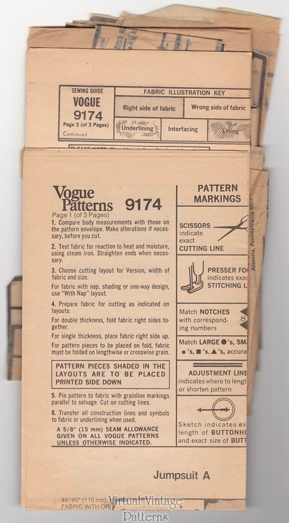70s Womens Romper or Jumpsuit Pattern, Vogue 9174, Vintage Sewing Pattern