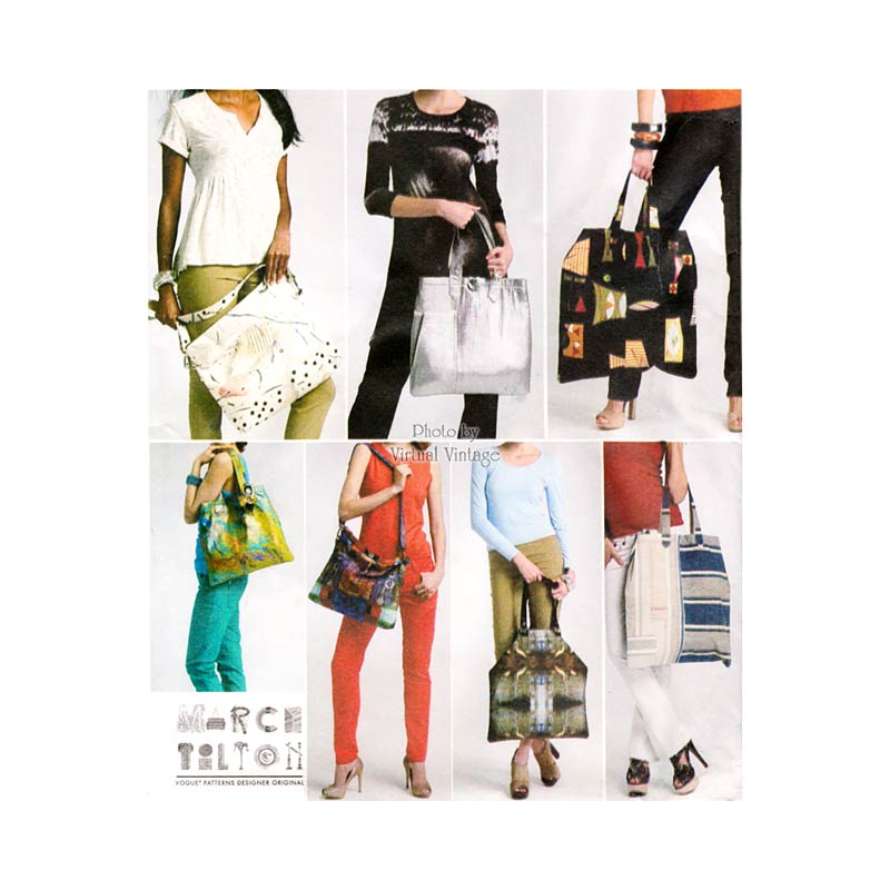 Womens Tote Bag Pattern Vogue V8823, Handbag, Carry All, Purse Sewing Patterns, Uncut