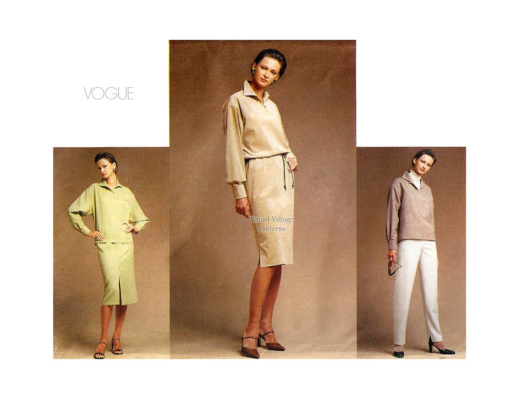 Womens Clothes Patterns, Vogue 7411, Dress, Top, Skirt & Pants, Bust 36 38 40, Uncut