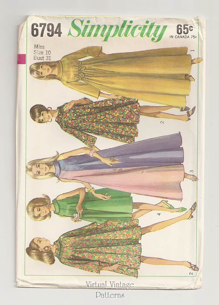 1960s Trapeze Dress Pattern, Simplicity 6794, Mod Tent Dress, Uncut