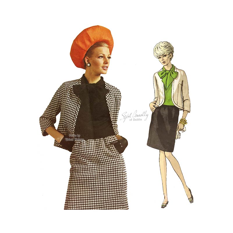 Sybil Connolly Vogue Couturier 1864, 1960s Womens Suit Pattern, Bust 38, Uncut