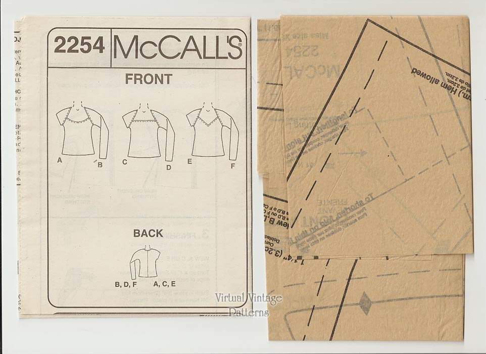 Womens Low Cut Top Pattern, McCalls 2254, Stretch Knits, Easy Sewing