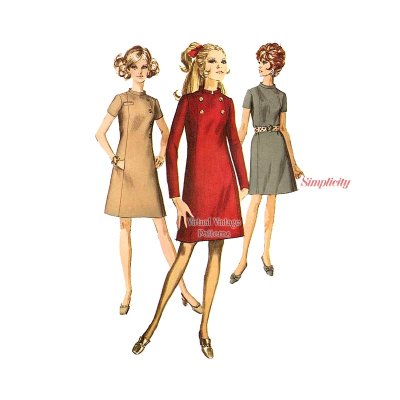 Vintage Princess Seam A-Line Dress Pattern, Simplicity 7796, Bust 38, Uncut