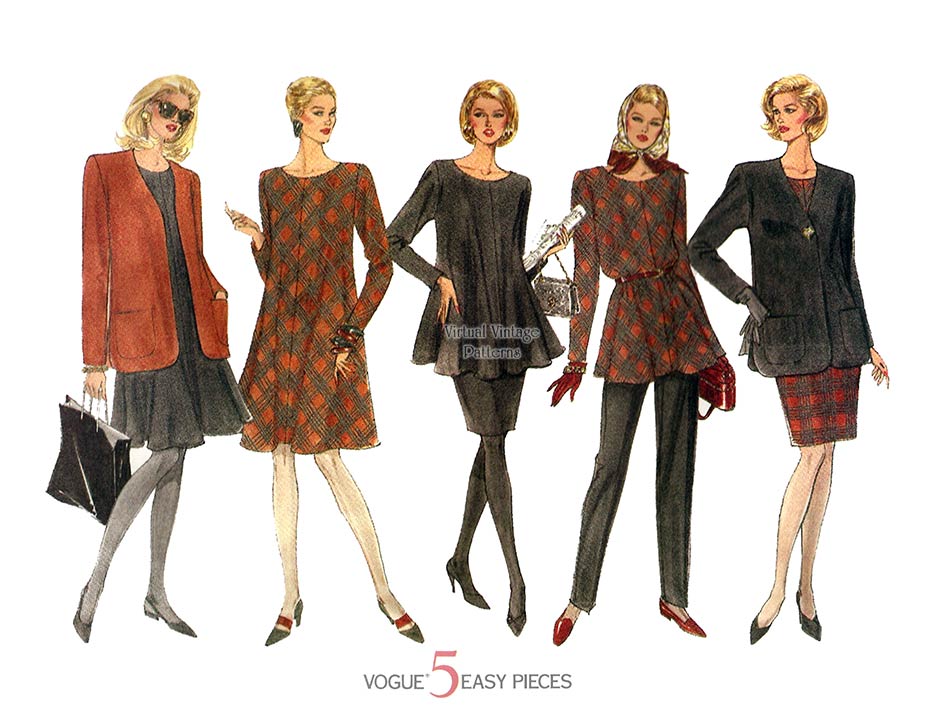 Womens Clothing Pattern, Vogue 2947, Jacket, Dress, Tunic Top, Skirt & Pants, 8 10 12, Uncut