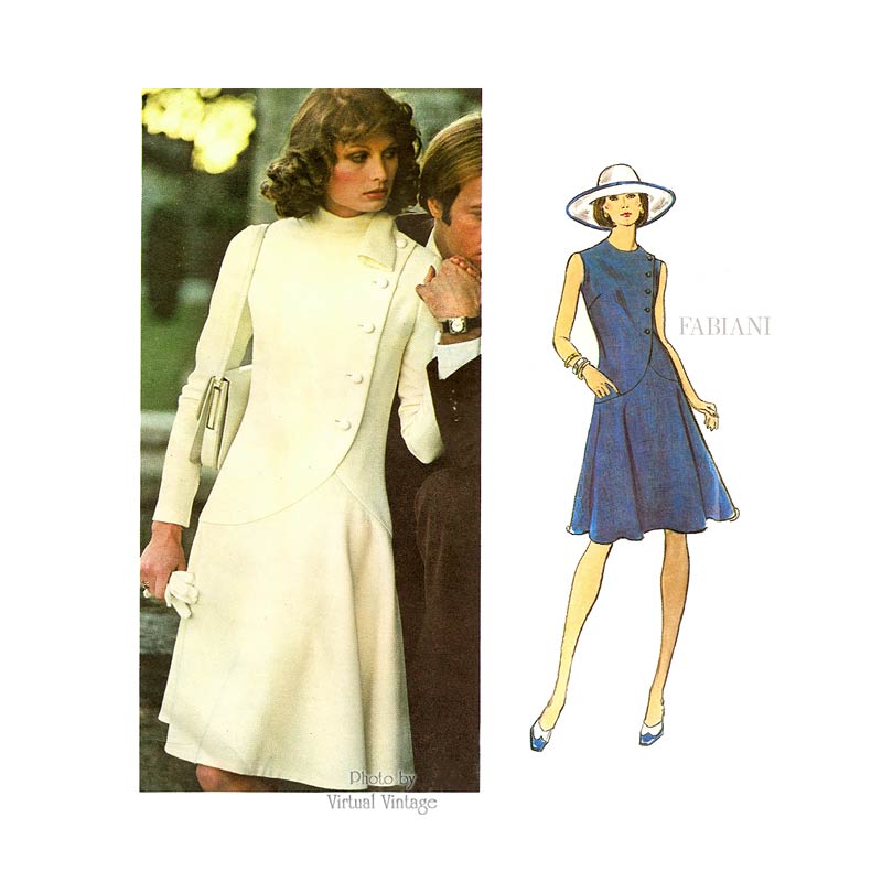 1970s Fabiani Dress Pattern, Vogue Couturier 1065, Uncut