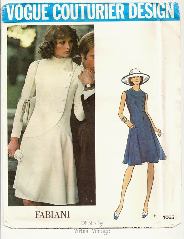 1970s Fabiani Dress Pattern, Vogue Couturier 1065, Uncut