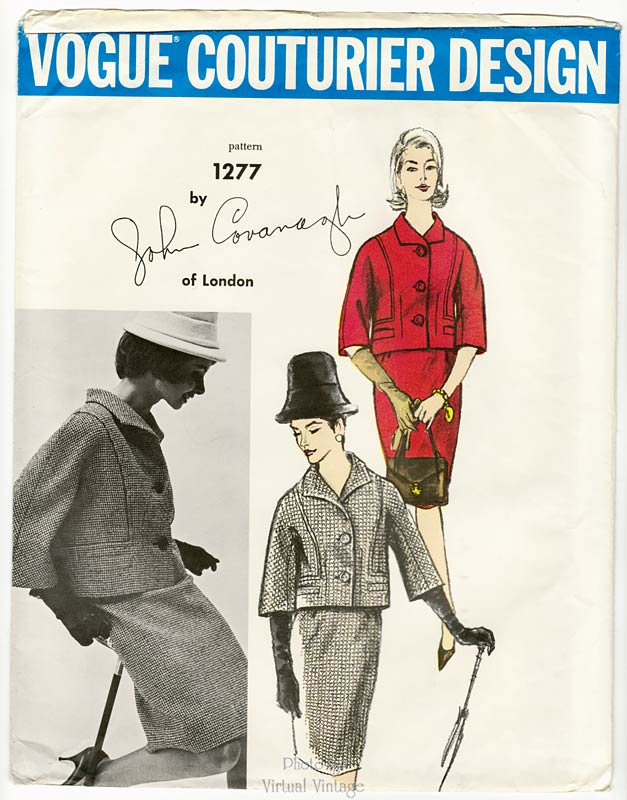 1960s Womens Suit Pattern, Vogue Couturier 1277, John Cavanagh Jacket & Skirt, Bust 34, Uncut