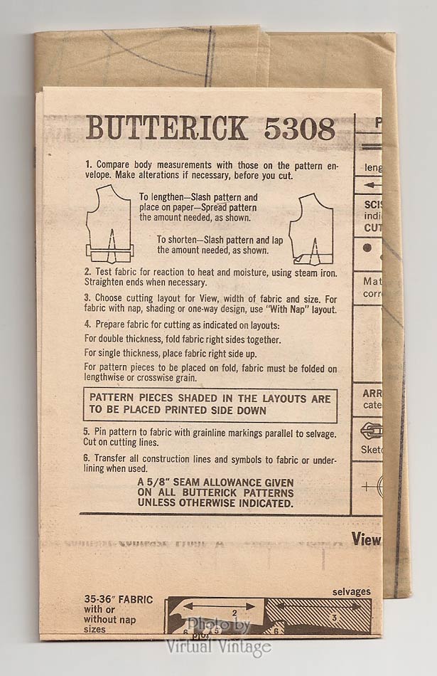 Mod Color Block Dress Pattern, Butterick 5308, Vintage Sewing Patterns, Bust 35, Uncut